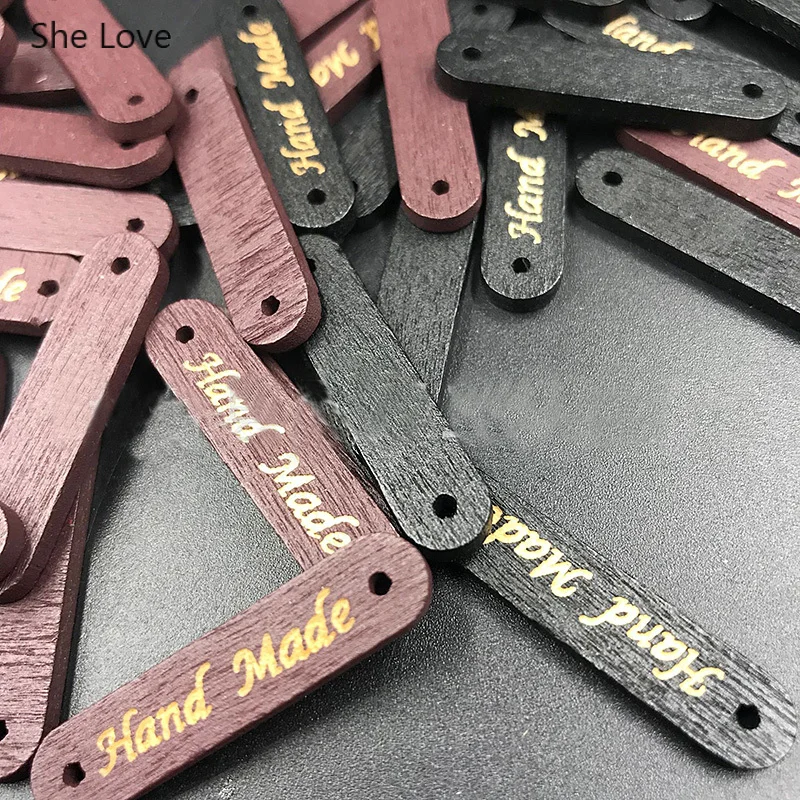 Chzimade 50 шт./лот деревянные Этикетки с надписями ручной работы этикетки 35x8 мм