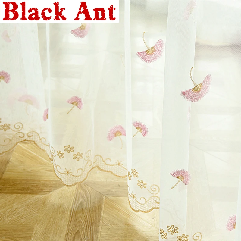 Тюлевые занавески с цветочной вышивкой для гостиной спальни кофейни корейский