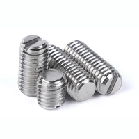 304 stainless steel slotted set screws with flat end tightening fastening straight screw m3 m4 m5 m6 m8 m10