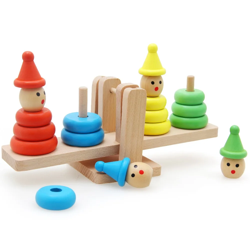 

NEW Kids Toy Wooden Blocks Toys Montessori Educational Scale Development Practice and Senses Rainbow Wooden Toy