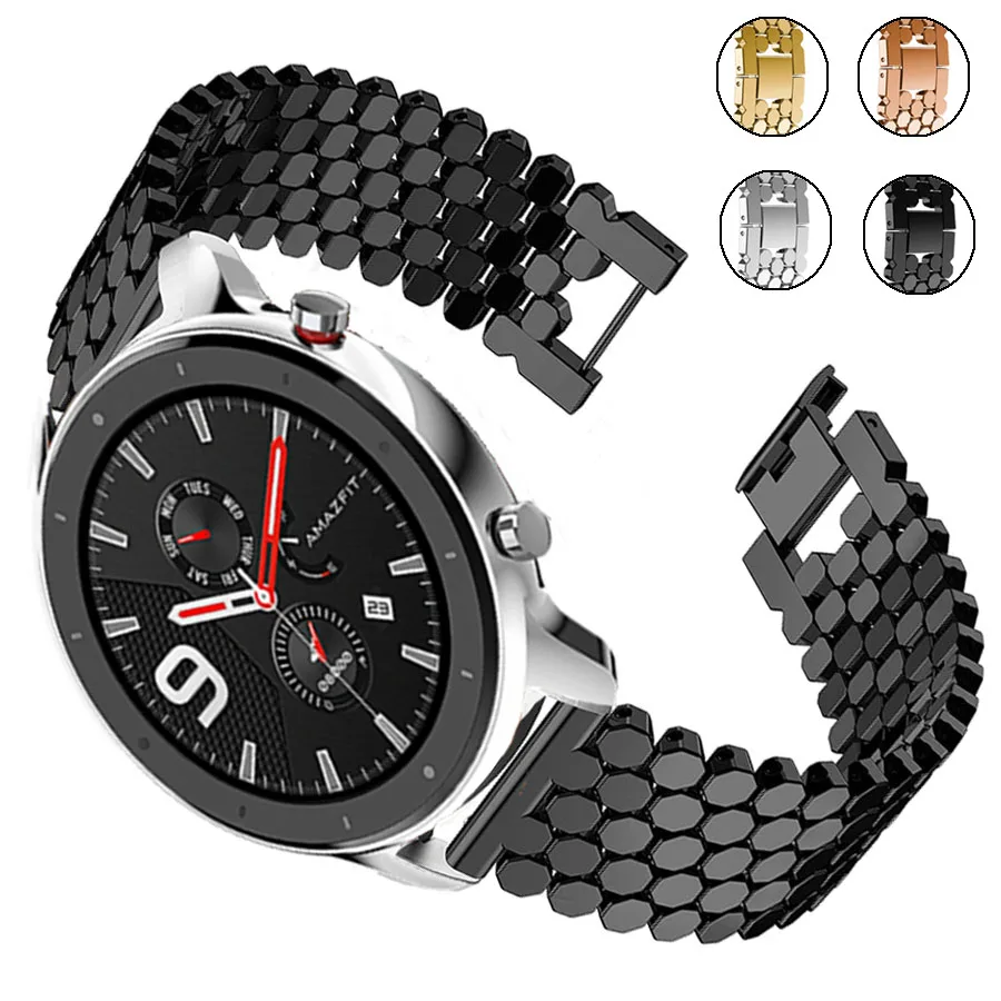 

Replacement Stainless Steel Watch Band Strap For Huami Amazfit GTR 47mm Metal Alloy Bracelet Watch Band Strap 22mm Watchband