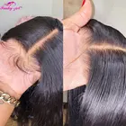 Прозрачные прямые бразильские волосы HD 13x4 с застежкой от уха до уха, с отбеленными узлами, с детскими волосами, прямые волосы Remy 4x4