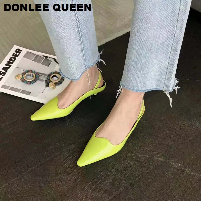 Модные весенние босоножки с ремешком на пятке Женские туфли лодочки Обувь острым