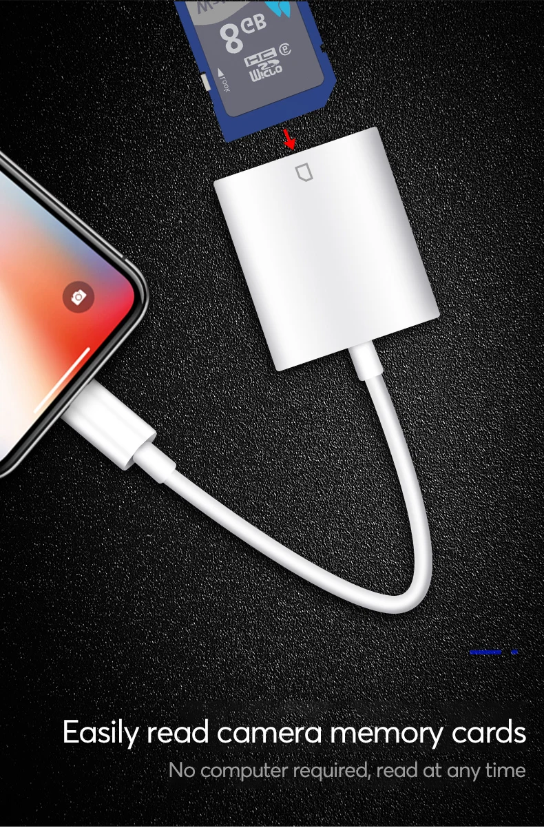 UTHAI C27 кард-ридер для SD-Lightning смарт-камера SD карта памяти адаптер для iPhone iPod Apple карты памяти использовать не нужно приложение