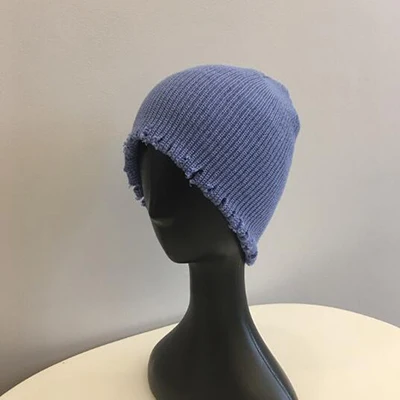 blue cap Brimless Лыжная шапочка зимняя шапка-маска для женская шапка шляпы для пар вязаная Harajuku Beanie Мужская - Цвет: blue cap