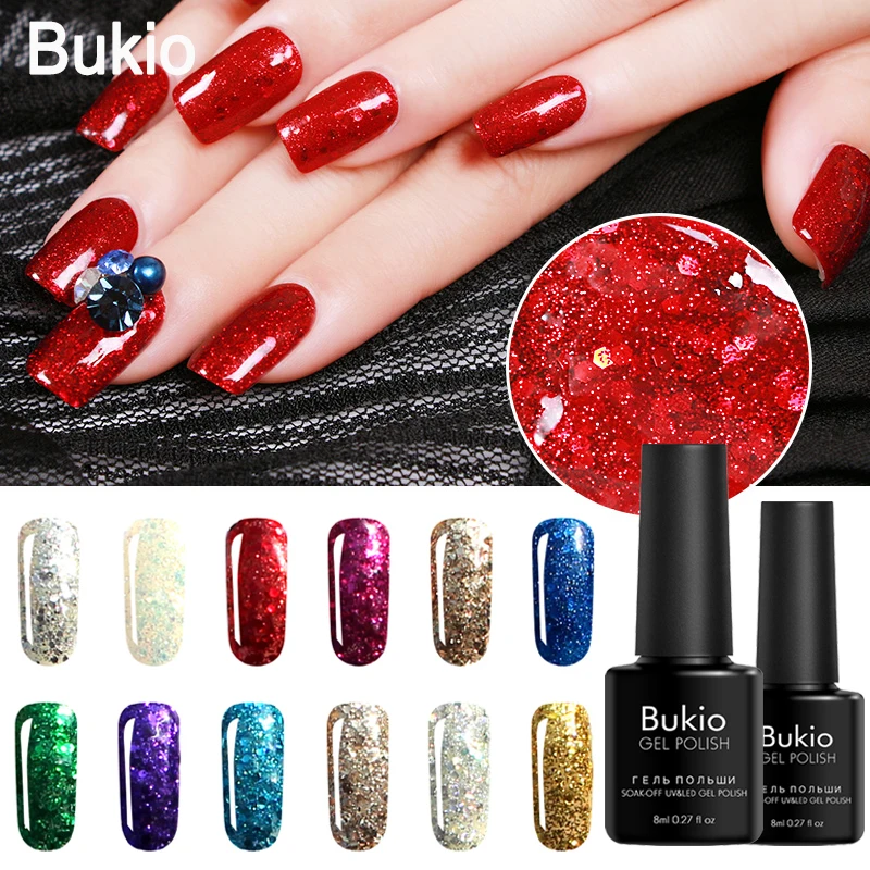 Bukio сверкающий гель Алмазный Гель-лак для ногтей Блестящий УФ лак с блестками Vernis