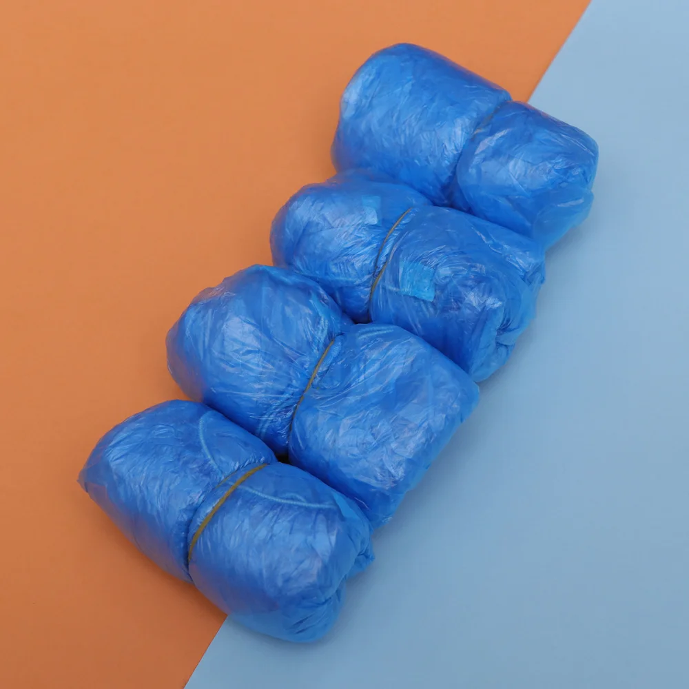 

100pcs Waterproof Disposable Shoe Covers Carpet Cleaning Overshoes (Blue)