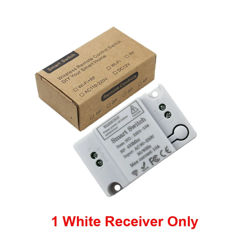 Беспроводной радиочастотный передатчик для настенной панели, 433 МГц, 110 В переменного тока, 220 В, 1-канальный переключатель с дистанционным управлением, реле, Электрический приемник для потолочного светильника, вентилятора