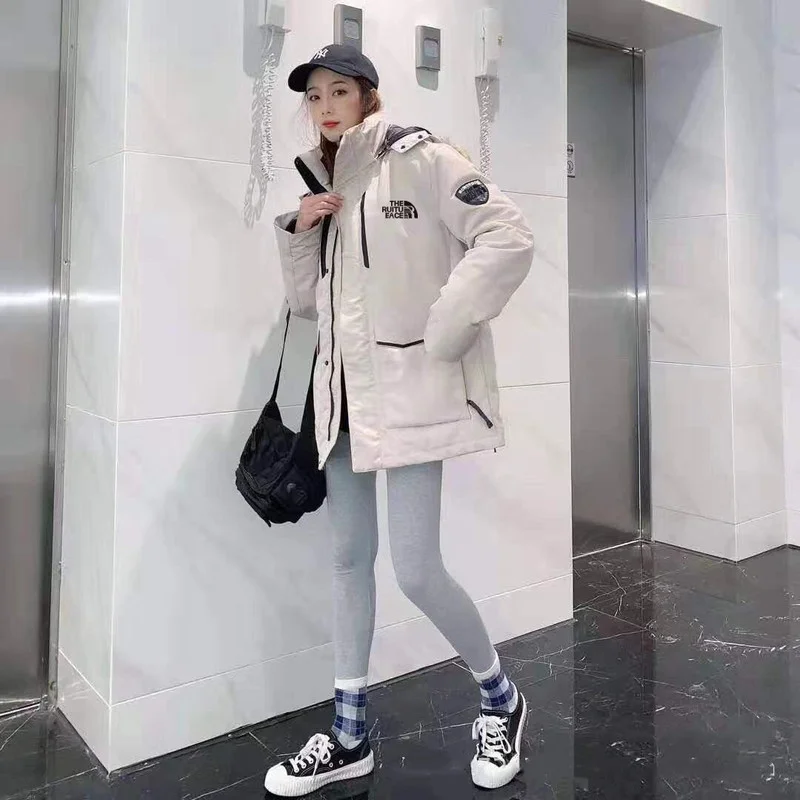 Зимние женские пуховики свободные пальто на белом утином пуху парные мягкие