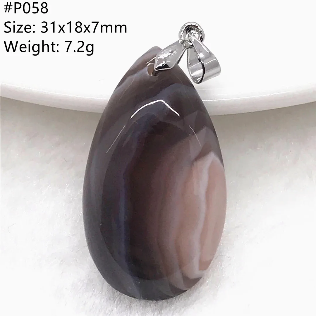 

Natural Agate Pendant Jewelry For Women Lady Men Healing Love Gift 31x18x7mm Beads Crystal Stone Silver Luck Gemstone AAAAA