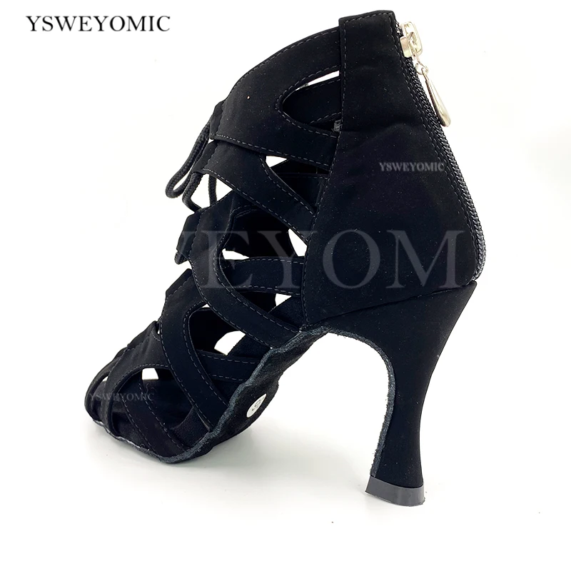 2021 Women Salsa Dance Boots Suede Leather Outsole Soft Thick Insole Comfortable Argentine Tango Latin Dance Shoes 3.5inch