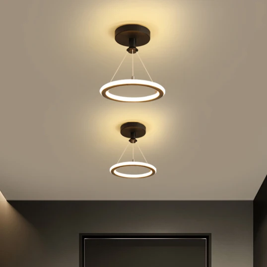 

Современная Минималистичная маленькая люстра, светодиодный потолочный светильник в стиле лофт, круглая лампа для спальни, мебели для гости...