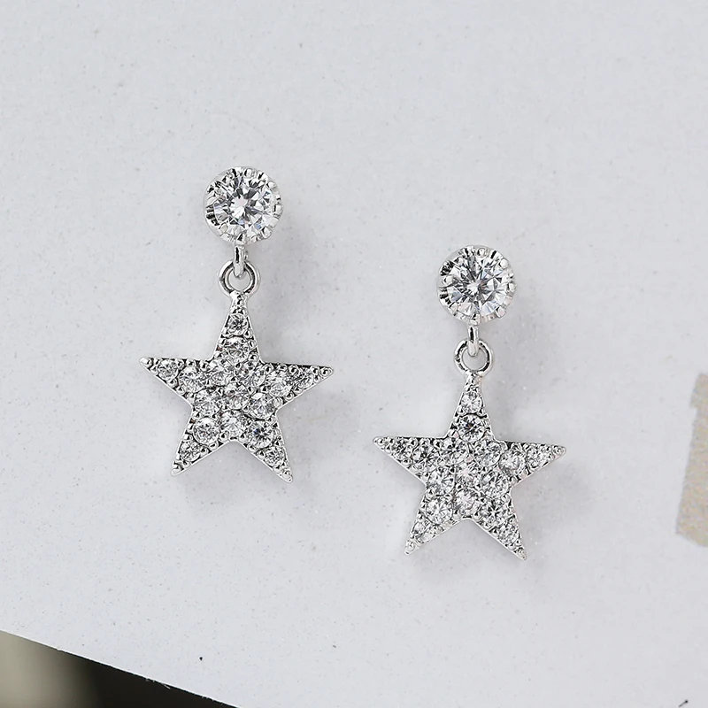 Женские серьги гвоздики со звездой REETI модные из стерлингового серебра 925 пробы