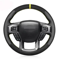 car steering wheel cover black suede leather for ford f 150 f 250 f 350 f 450 f 550 2015 2021 f 600 f 650 f 750 2020 2021