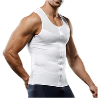 men slimming body shaper bodysuit vest compression leisure shirts waist trainer corrective posture sweat corset man belly belt