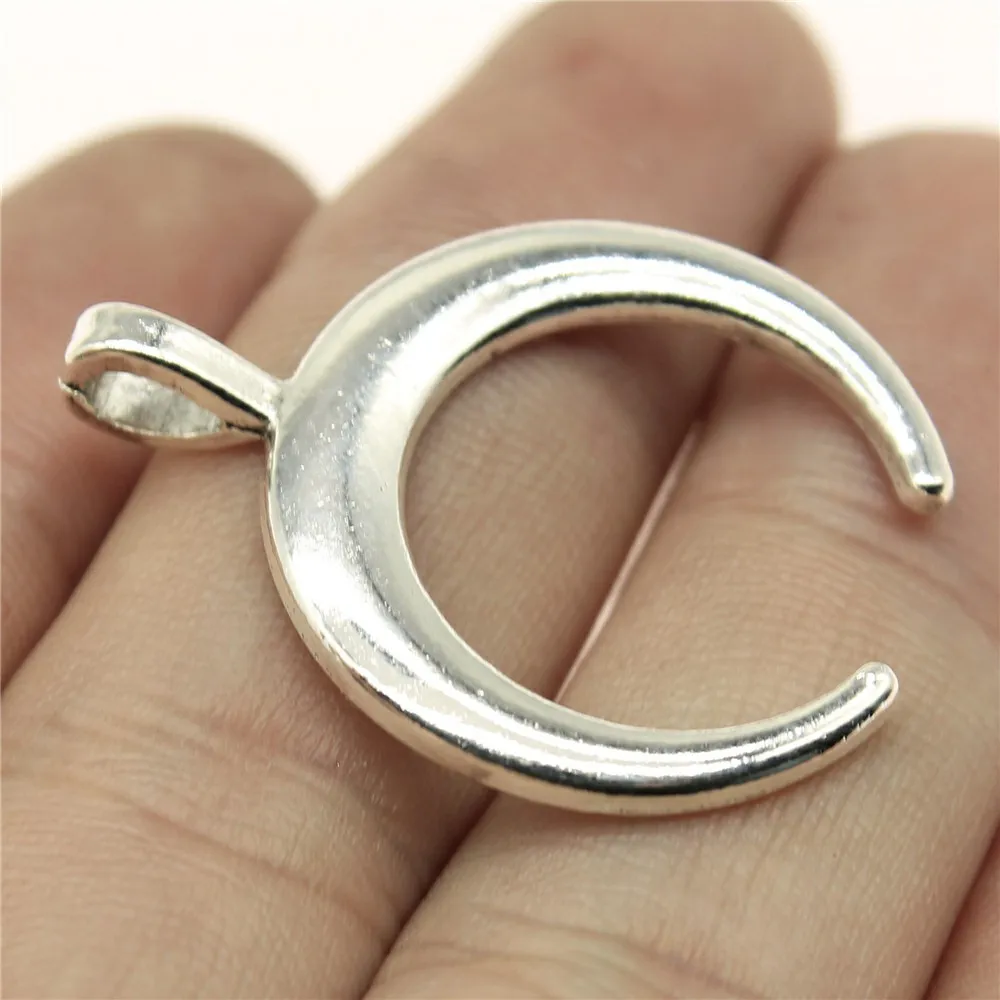 

10Pcs 33*26mm Antique Silver Color Ox Horn Moon Charms For DIY Jewelry Making Earrings Necklace Pendant Accessories Handcraft