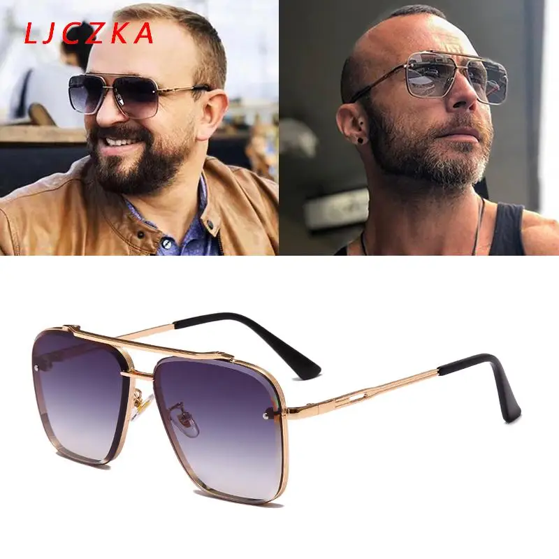 

2022 модные классические градиентные солнцезащитные очки, крутые Мужские Винтажные брендовые дизайнерские Квадратные Солнцезащитные очки-а...