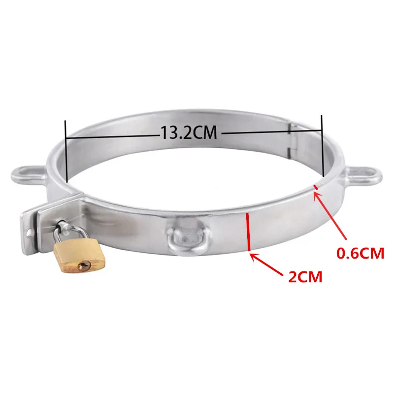 Ошейник из нержавеющей стали с 4 кольцами замок целомудрия БДСМ новая