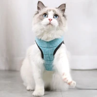 cat harness pet anti escape harness adjustable leash set breathable soft vest for small dogs cats outdoor walking pets supplies