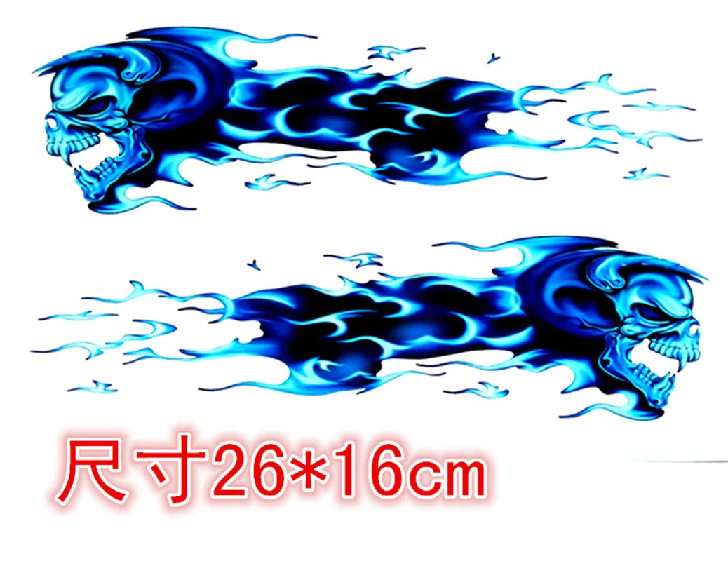 Наклейки для мотоцикла автомобиля скутера голова волка Череп огненное пламя Honda