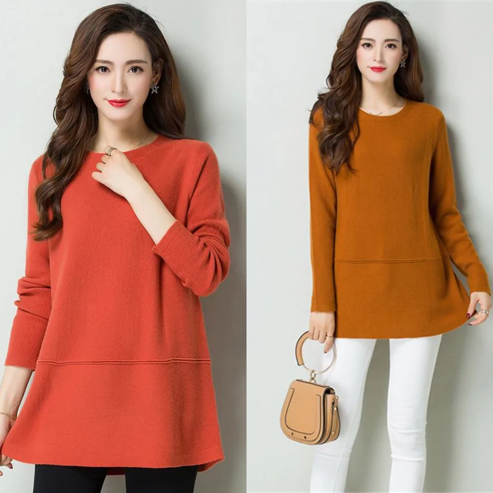 

newAutumn Super Warm 100% Cashmere Soft Sweaters Pullovers For Women Knitted Wool Sweater Loose Female Jumper