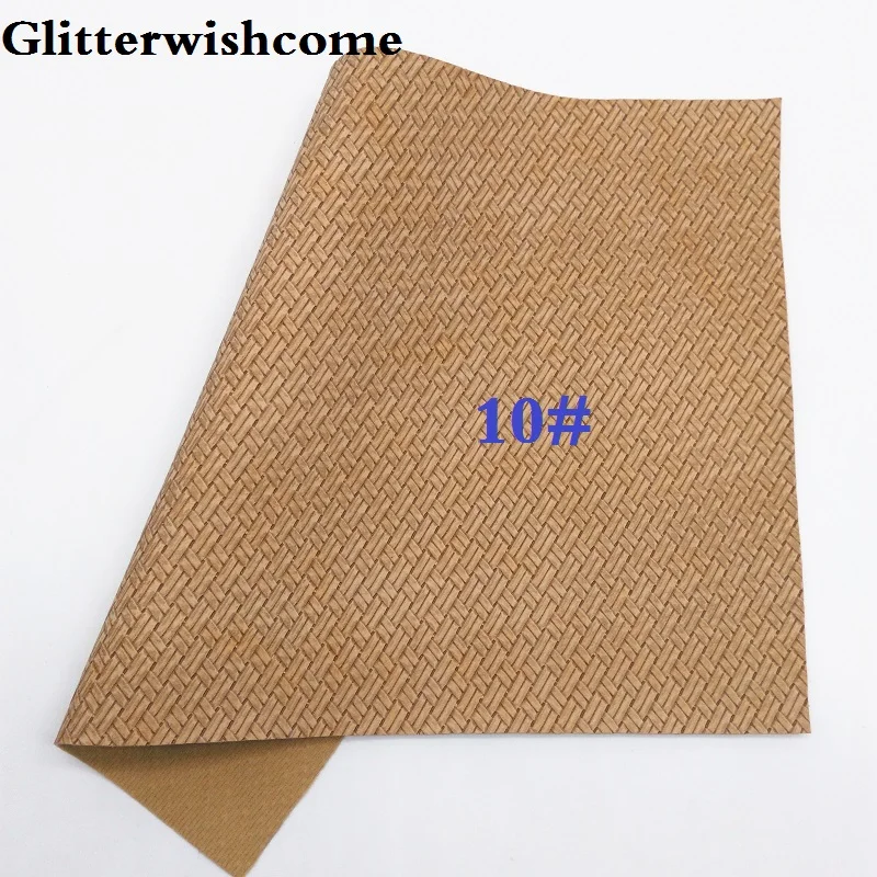 10 Glitterwishcome 21X29 см A4 размер винил для бантов тиснение ткачество, зерно кожа ткань искусственная кожа листы для бантов, GM158A - Цвет: 10