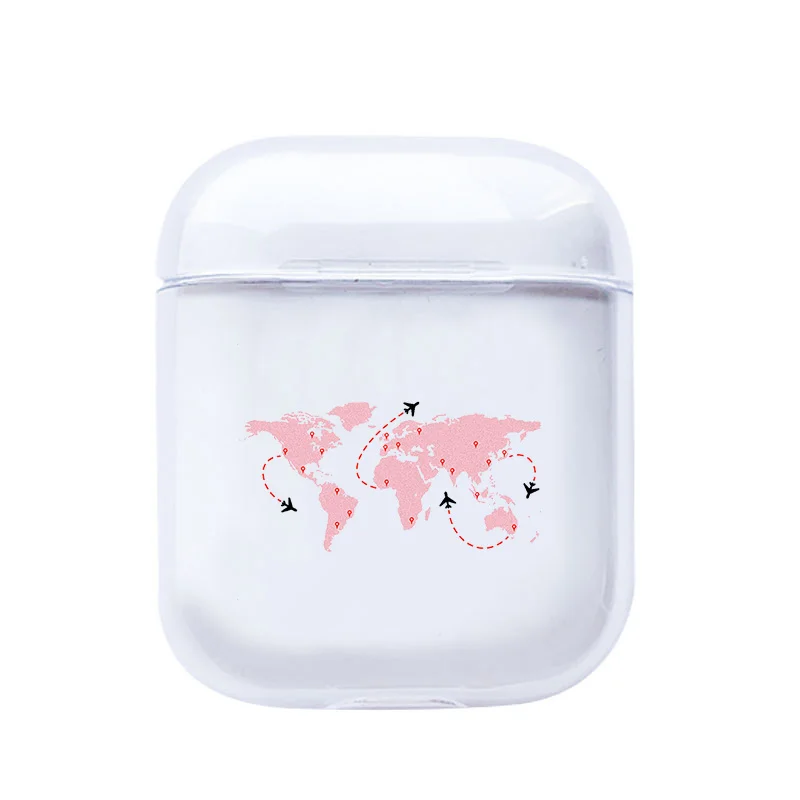 I201547 Мягкий чехол для наушников для Apple Airpods, милый чехол с картой, Прозрачный Роскошный чехол для наушников Airpods, чехол - Цвет: I201547