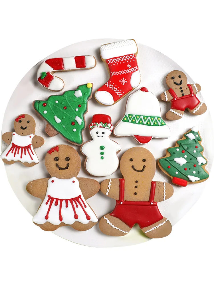10 шт./компл. Рождественский формочки для печенья прессформы пластиковая лепешка