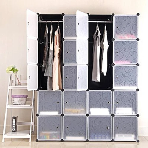 

DIY Wardrobe Folding Closet Clothes Storage Organizer Space Saver Cabinet Shoes Clothing Shelf Bedroom Furniture HWC