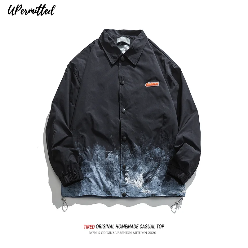 

2021 Autumn New Jacket Men's Fashion Loose Couples Matching Casual Coat Gradually Changing Color American Street Style Hot Sale