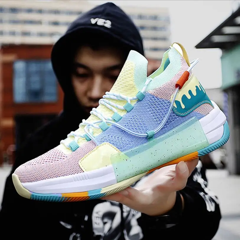 

Men's Cool Tech High quality Designer Unique Colorful Basketball Shoe Anti-skid Shock Absorption Candy Multicolor Sneaker