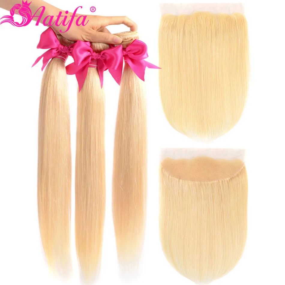 613 мед блонд пучки с фронтальной Remy волосы фронтальные пучками перуанские прямые