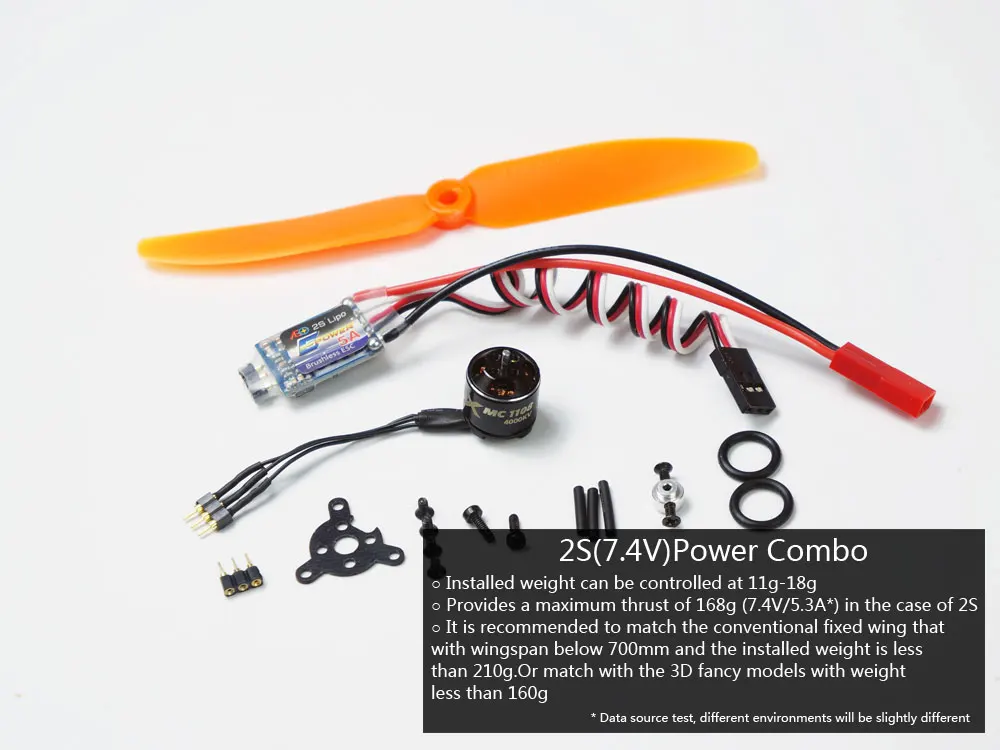 Устройство 2S с микро-мощностью двигателем 1106/1108 ESC сервоприводом пропеллером для