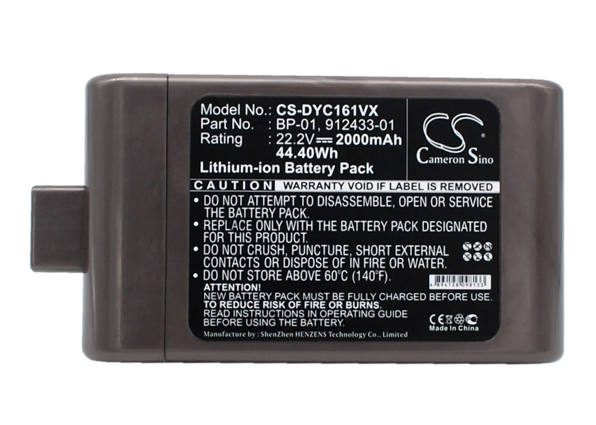 

Battery for Dyson D12 Cordless Vacuum, DC16, DC-16, DC16 Animal, DC16 Boat, DC16 Car, DC16 Handheld, 912433-03, 912433-04,BP-01