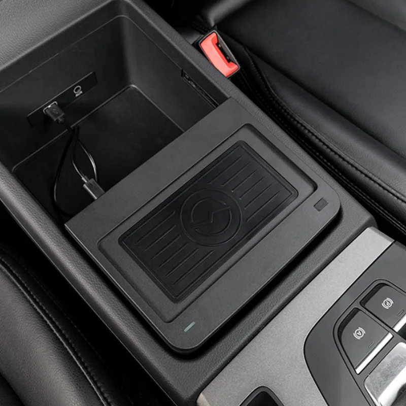

10W Car Qi Wireless Charger Center Console Fast Phone Charger Charging Plate Mat for - Q5/ SQ5 2017-2021 Accessories