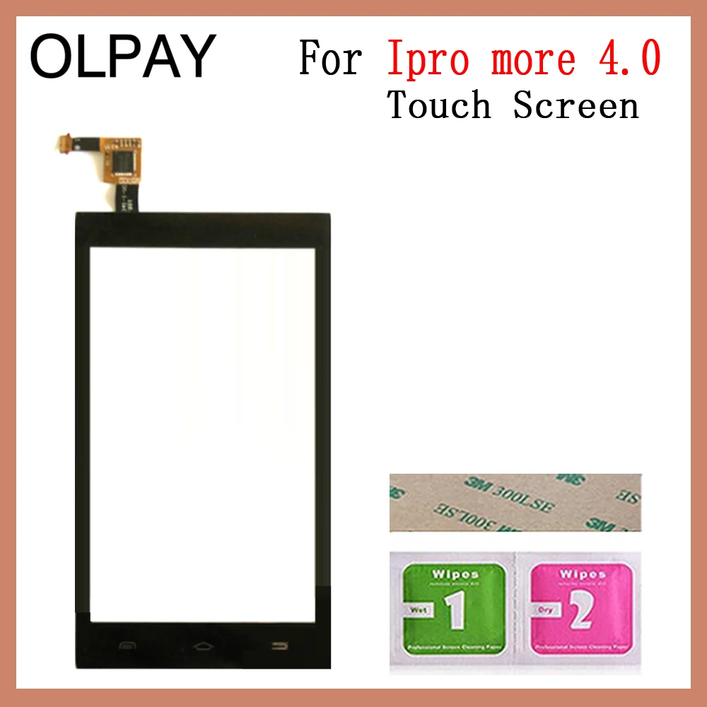 

4.0 inch For For Ipro more 4.0 Touch Screen Digitizer Front Glass Panel Sensor Black color Free Adhesive+Wipes