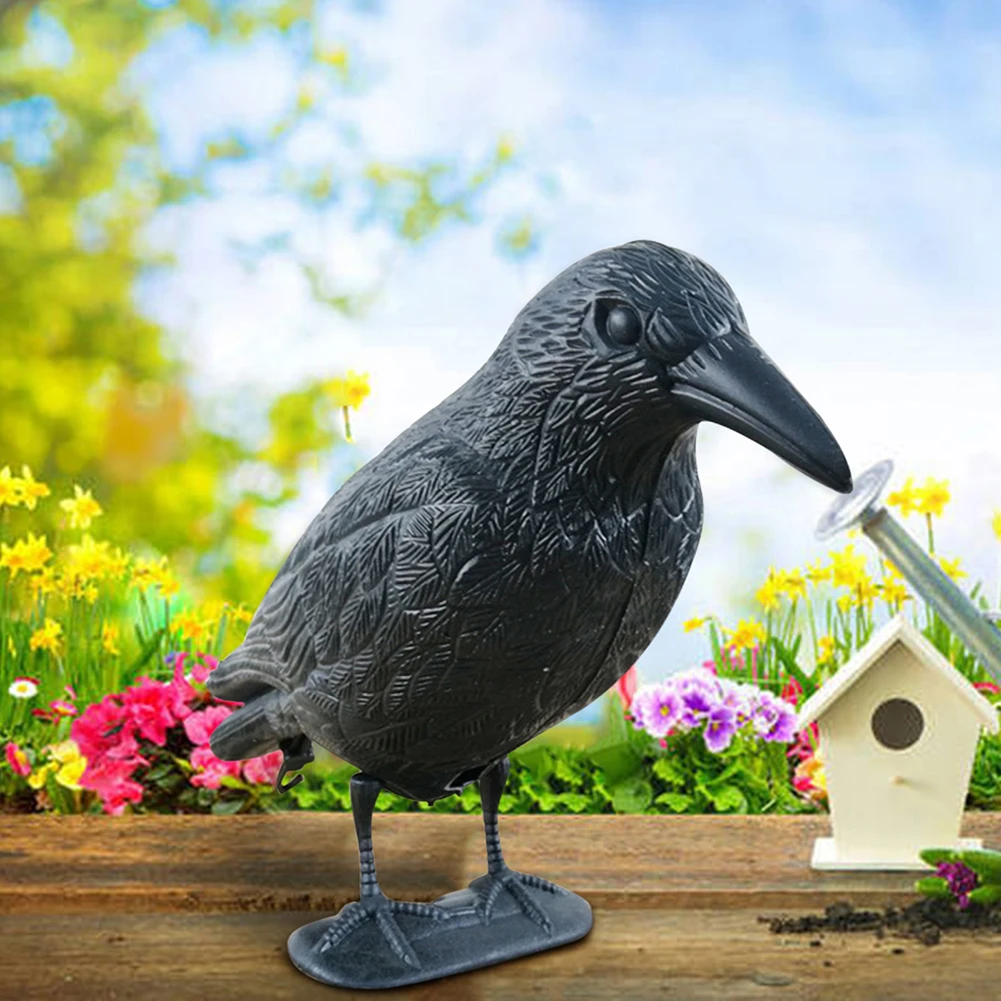 

Outdoor Hunting Plastic Fake Crow Decoy Garden Yards Simulation Black Bird Baits Shoot Supplies for Patio Deck Barn