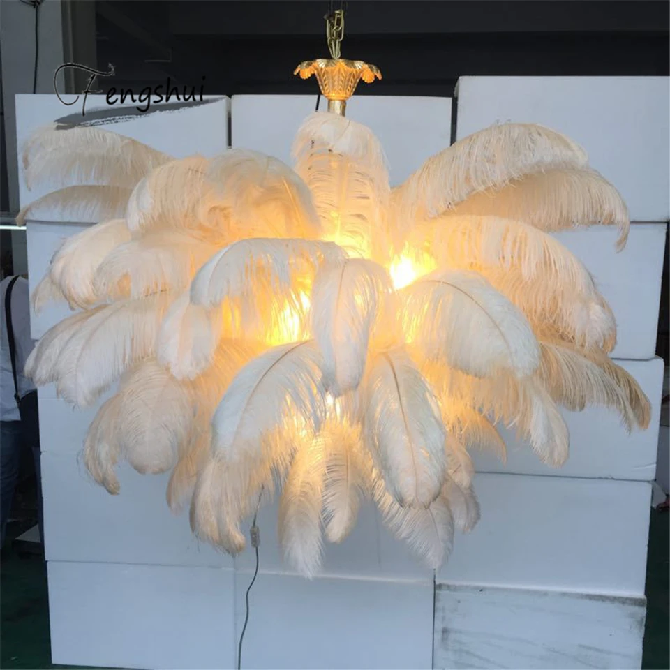 Подвесные светильники в скандинавском стиле с перьями страуса роскошное