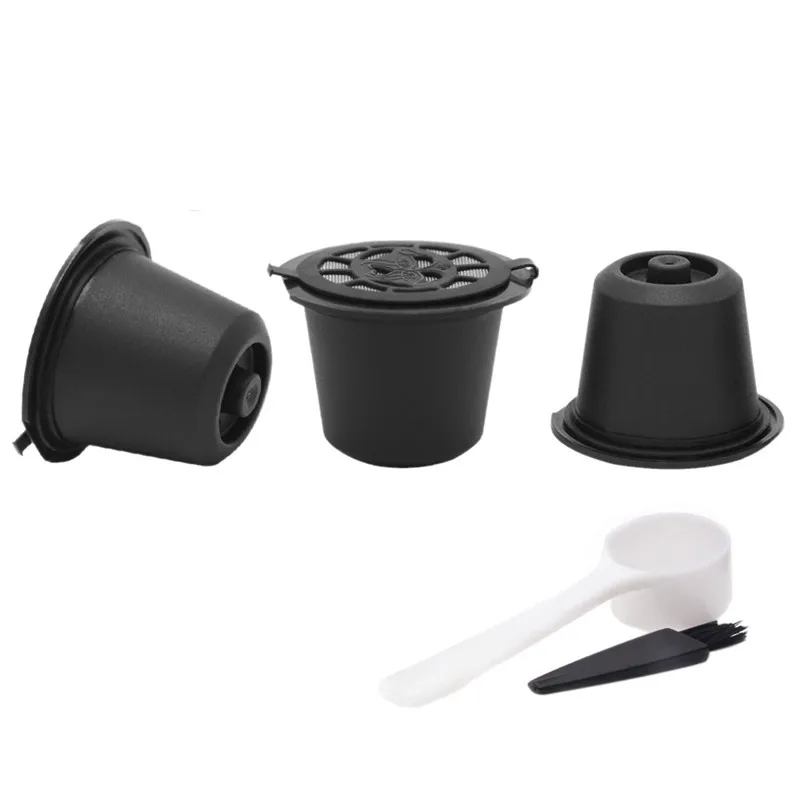 Nespresso фильтр для кофе 3 шт. 20 мл Nespresso с ложка-кисточка многоразового использования наполнение кофе капсульные фильтры для кухонных инструментов аксессуары