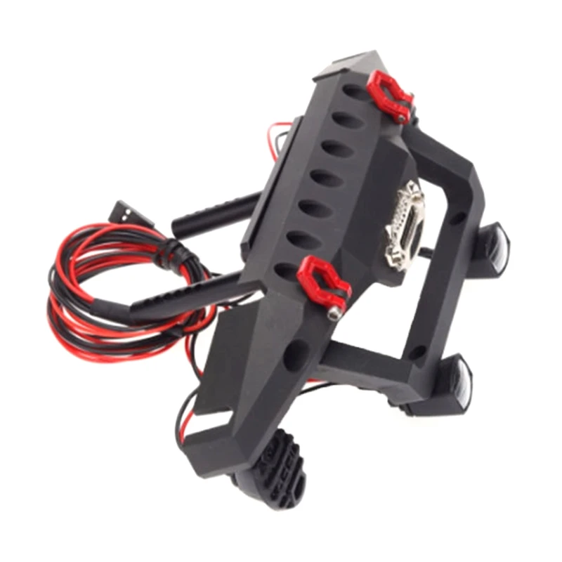 

Metal Front Rear Bumper with 2 Led Lights for 1/10 RC Crawler Car TRX4 Axial SCX10 GXMB