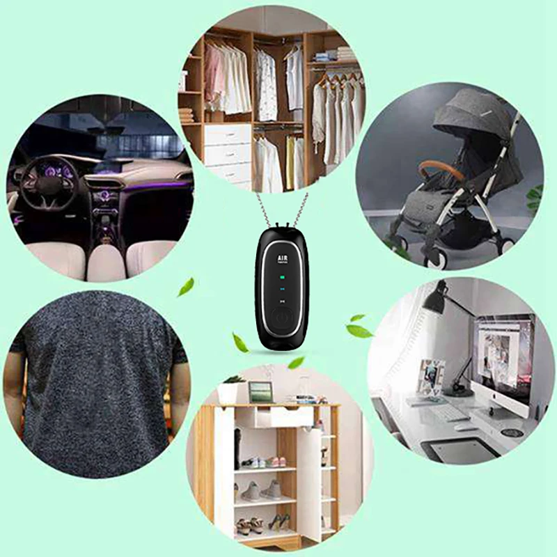 

Fashionable Personal Wearable Mini Portable Car Home 1000MAh Battery 150 Million Negative Ion Air Purifier with Necklace