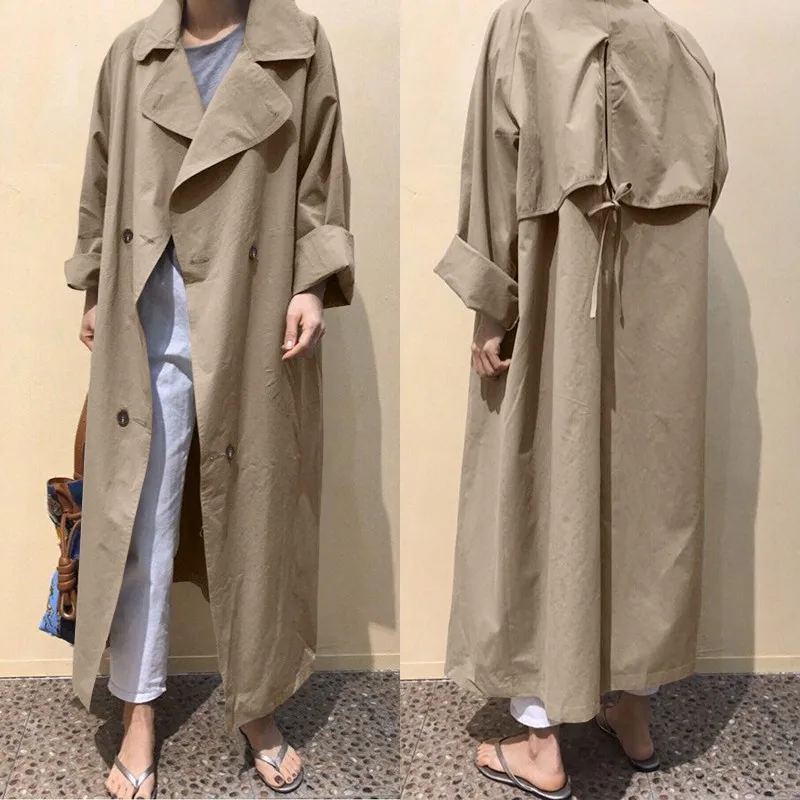 

Fashion Solid Trench Women's Maxi Jackets ZANZEA 2021 Casual Lapel Double Breasted Overcoats Female Long Sleeve Coats Oversized