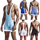 Сексуальное мужское нижнее белье, боди, нижнее белье, комбинезон для борьбы, мужское нижнее белье, спортивное цельное трико, эластичная одежда для тренировок