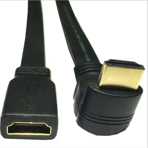 1FT плоский тонкий высокоскоростной Удлинительный кабель HDMI A Femaleto мужской 90