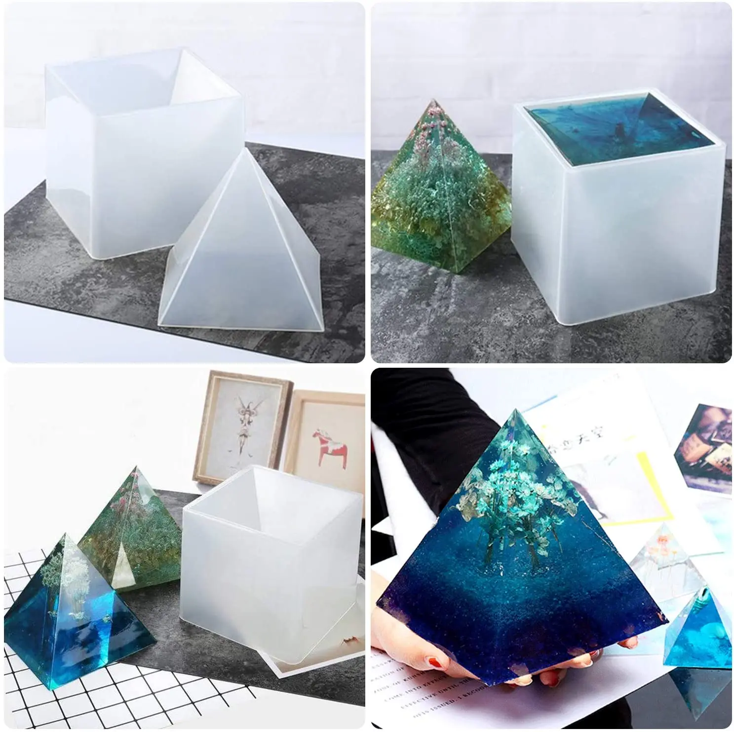 

Pyramid Molds Large Resin Silicone Pyramid Mold for DIY Orgonite Orgone Jewelry Great for Paperweight Home Decoration