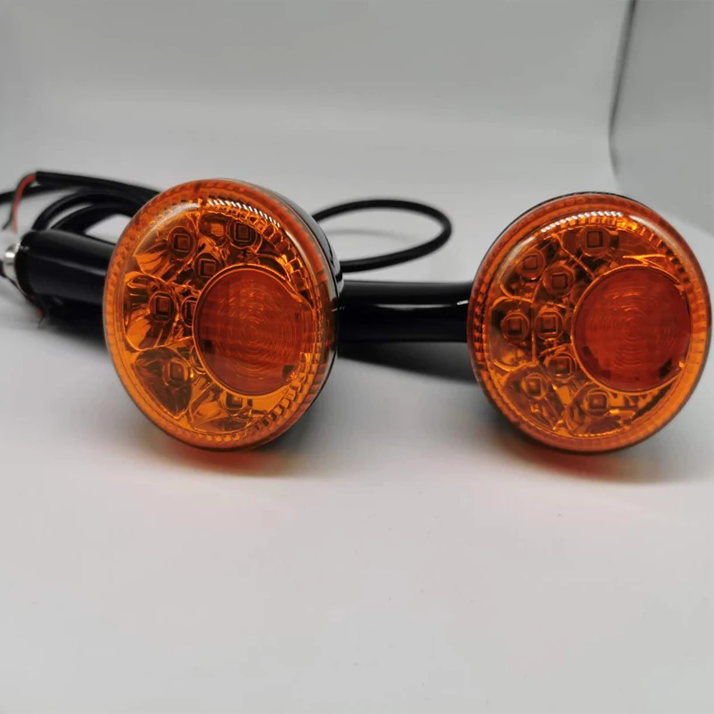 

Motorcycle Black/Chrome Rear Turn Signals Indicator Amber LED Motor Lights for Harley Sportster 883 XL1200 1992- UP (Pair )