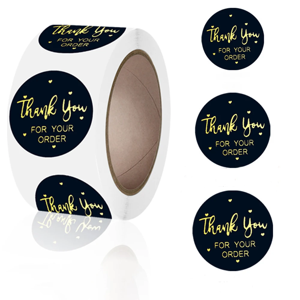 

"thank You For Your Order"sticker For Envelope Sealing Labels Sticker Black Pink Transparent Gold Sticker Stationery Supply