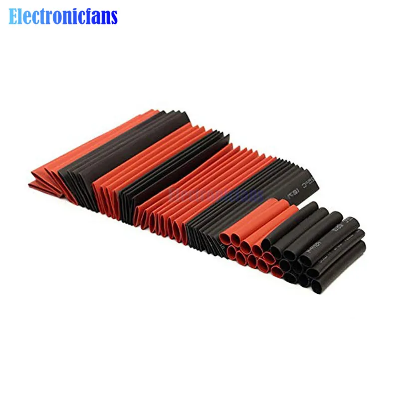 Термоусадочные трубки красные и черные полиолефиновые 2:1 комплект изоляционные