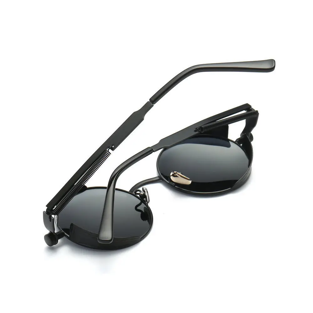 

Vintage Retro Polarized Steampunk Sunglasses Fashion Metal Round Mirrored Eyewear Men Circle Sun Glasses UV400
