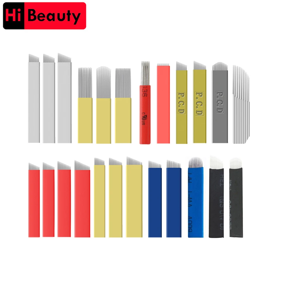 50 шт одноразовые перманентные иглы для макияжа лезвия бровей и губ ручной